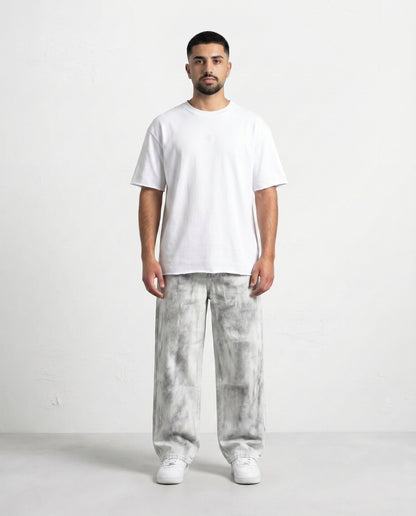Jeans -  baggy polished white