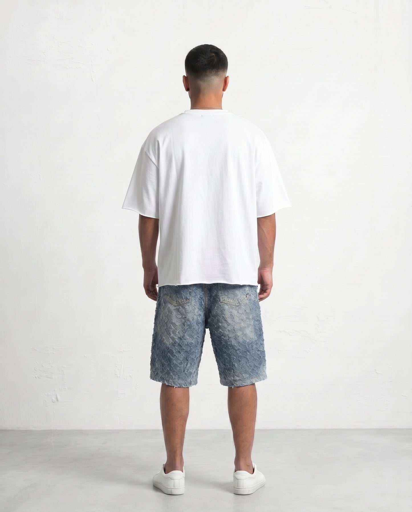 Short - Jeans Plusim Blue flowers