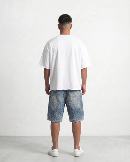 Short - Jeans Plusim Blue flowers