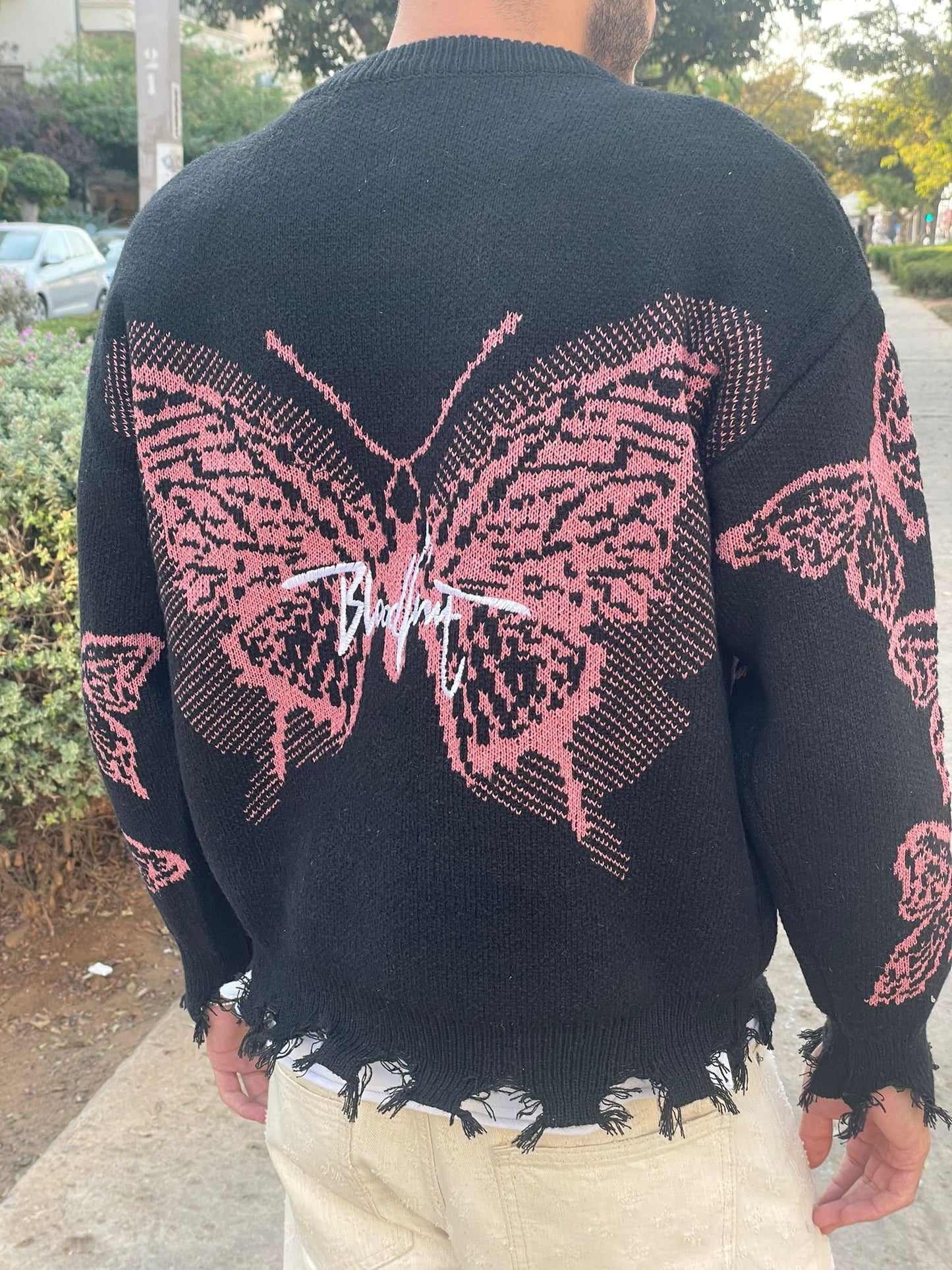 Sweatshirt -  Butterfly Frayed Knit