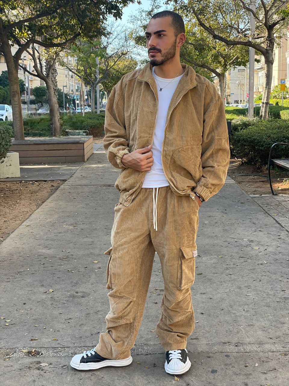 Jacket - Corduroy Zip Camel