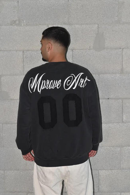 Sweatshirt - dark gray Wash oversize 00