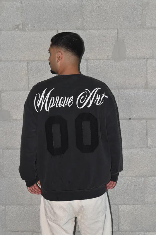 Sweatshirt - dark gray Wash oversize 00