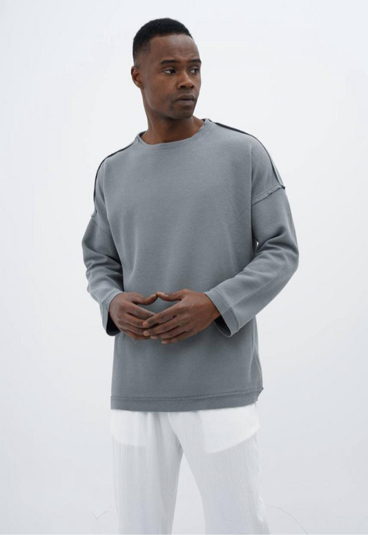 Sweatshirt - loose fit dark gray