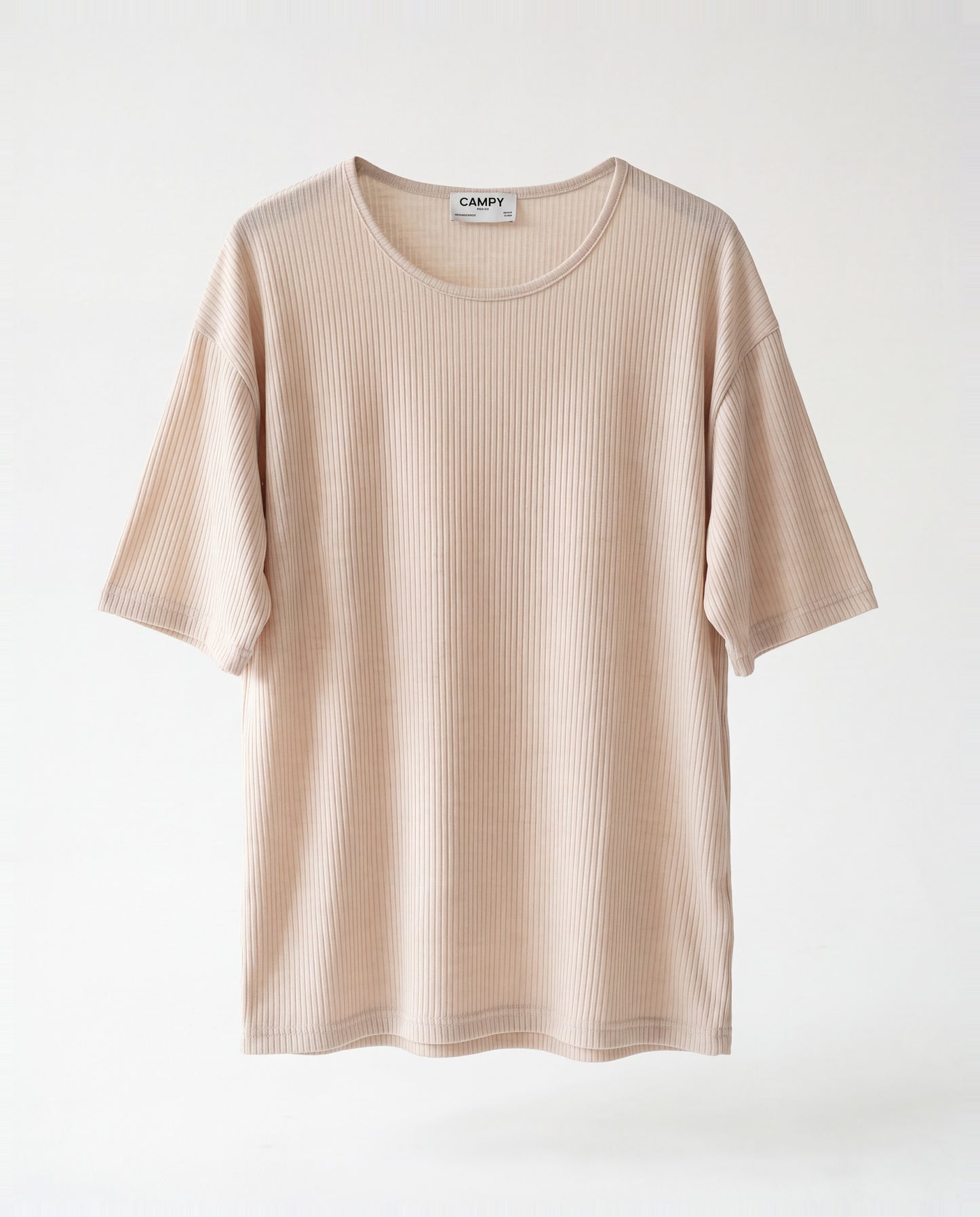 T-shirt- Oversize Striped Linen Beige