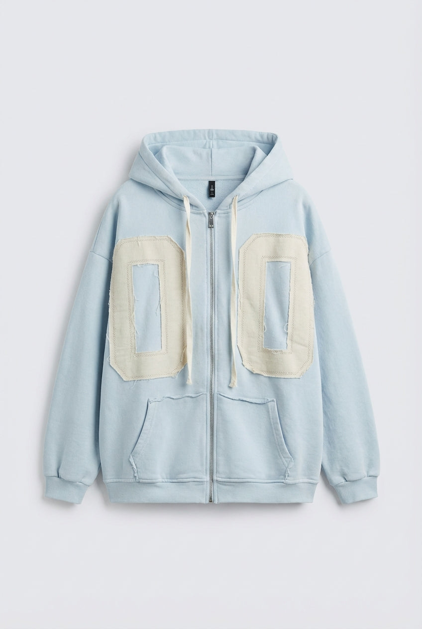 Oversized jacket 00 FRONT LIGHT BLUE