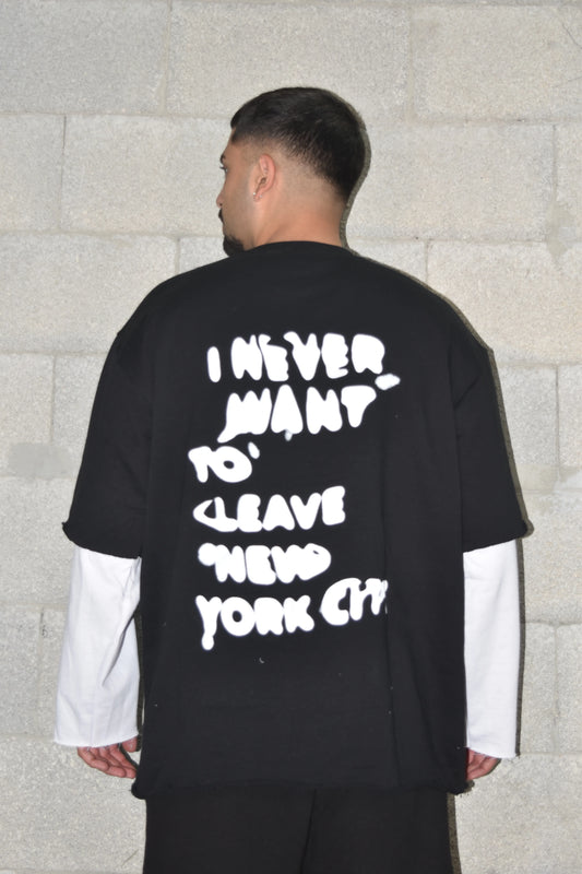 SHIRT CAMPY I NEVER B&W