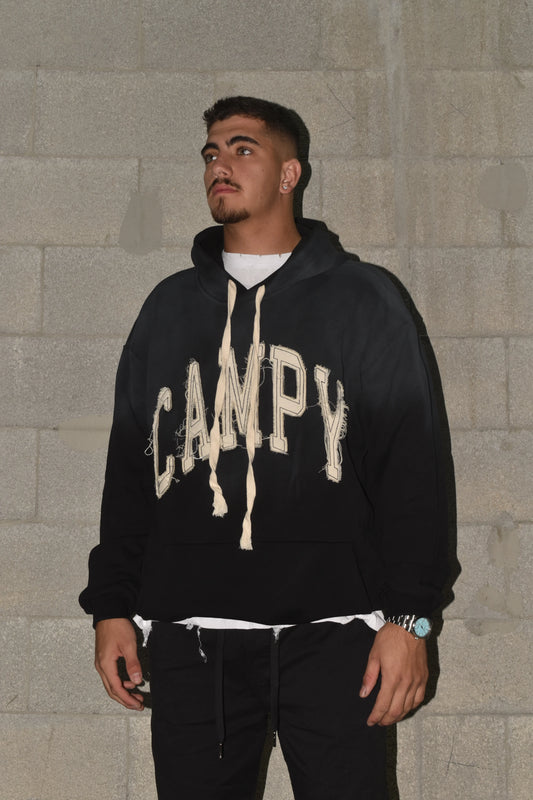 Sweatshirt OVERSIZE CAMPY bag front black