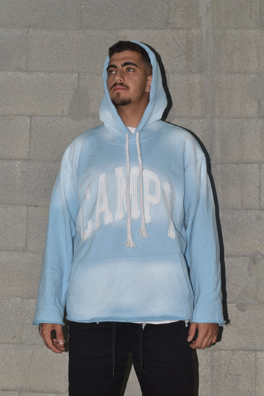 Sweatshirt OVERSIZE CAMPY bag front light blue