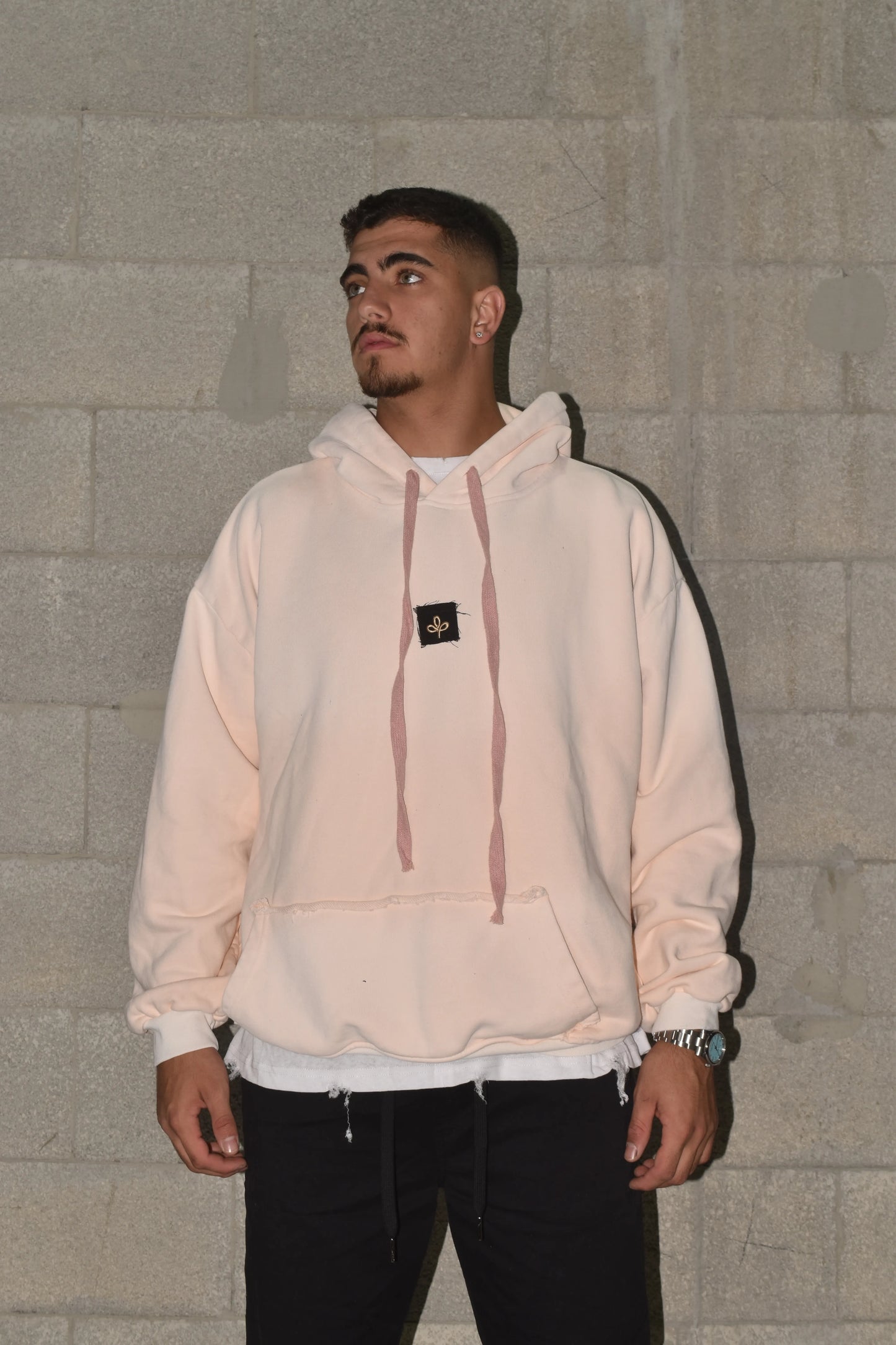 Sweatshirt OVERSIZE CAMPY paz logo front orange