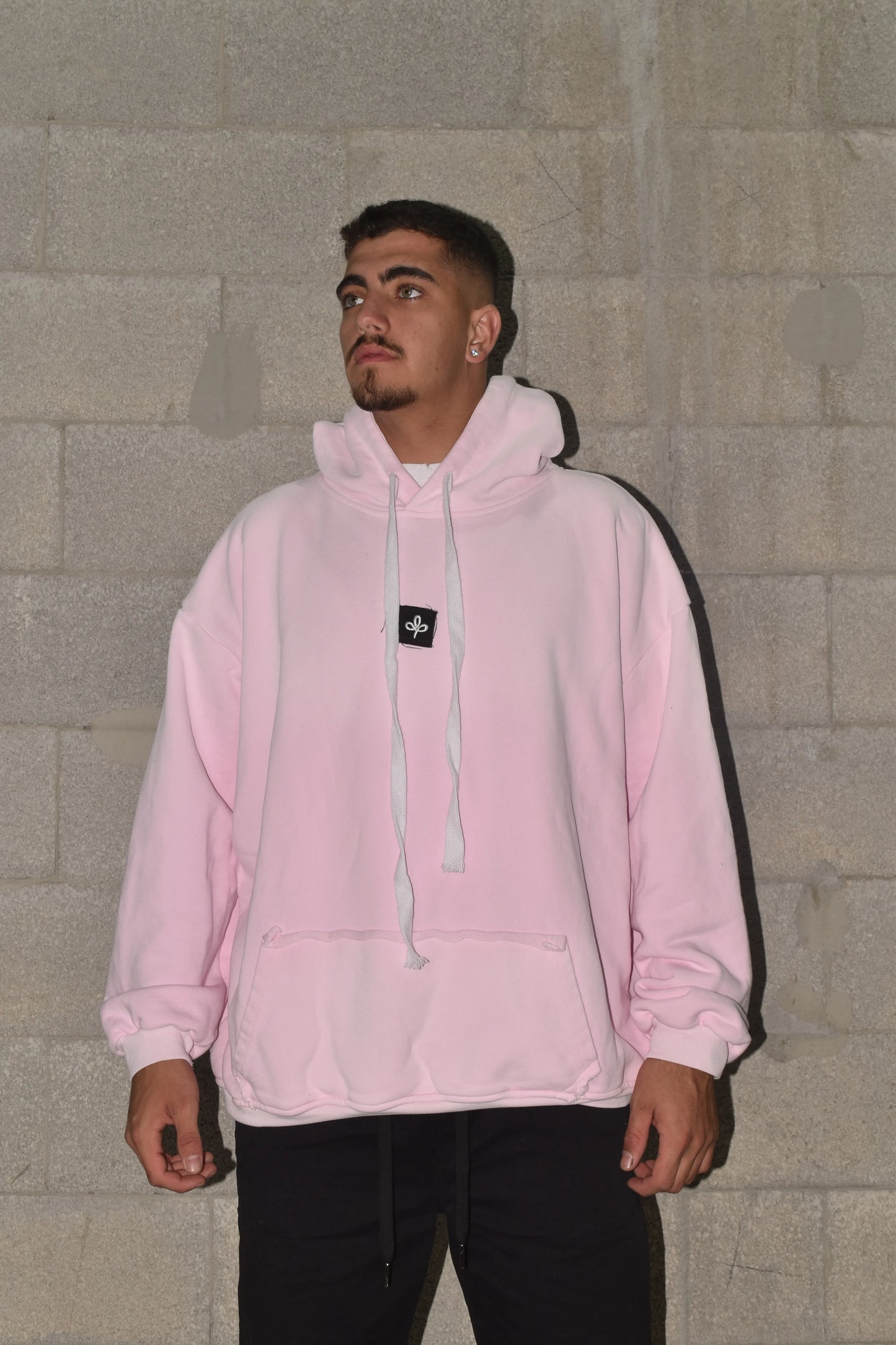 Sweatshirt OVERSIZE CAMPY paz logo front pink