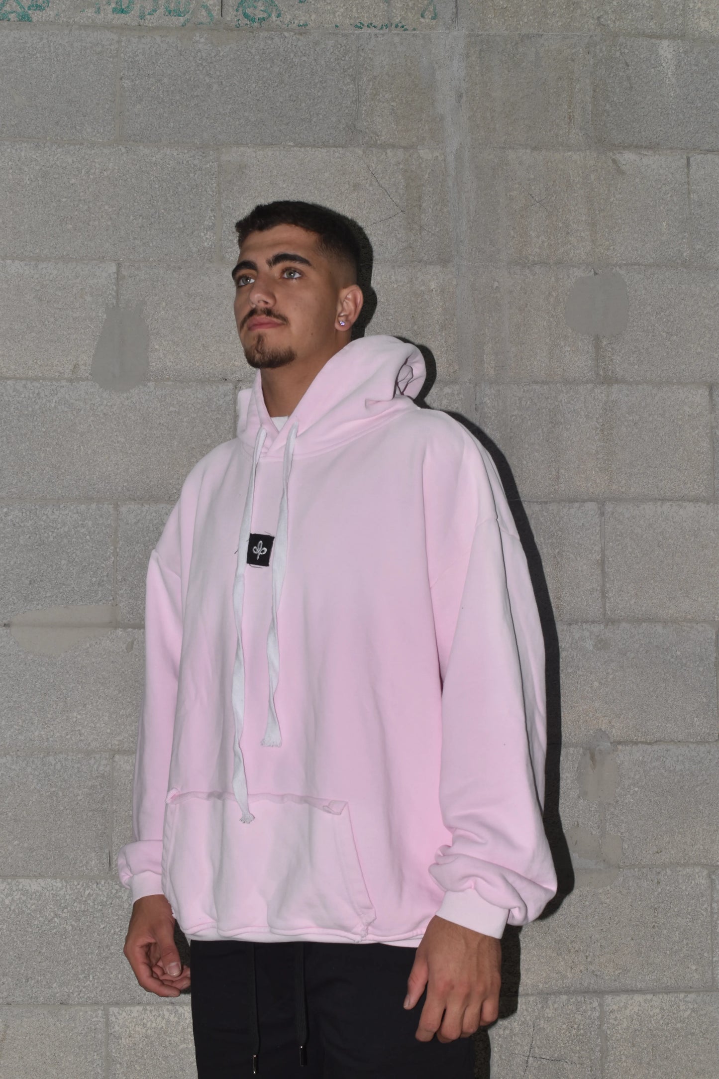 Sweatshirt OVERSIZE CAMPY paz logo front pink