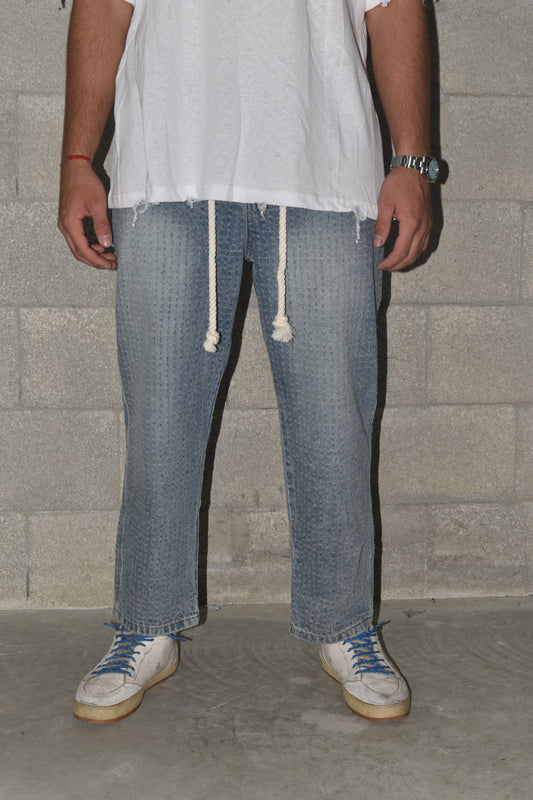 Jeans Lines Texture Rubber Blue