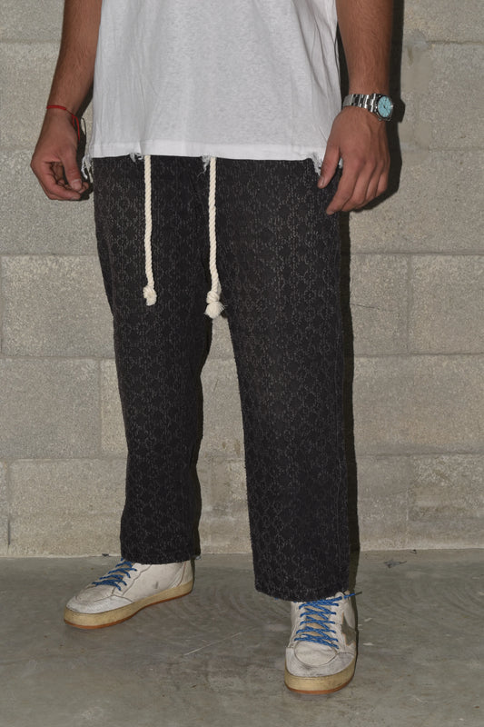 Jeans Flower Texture Rubber Black