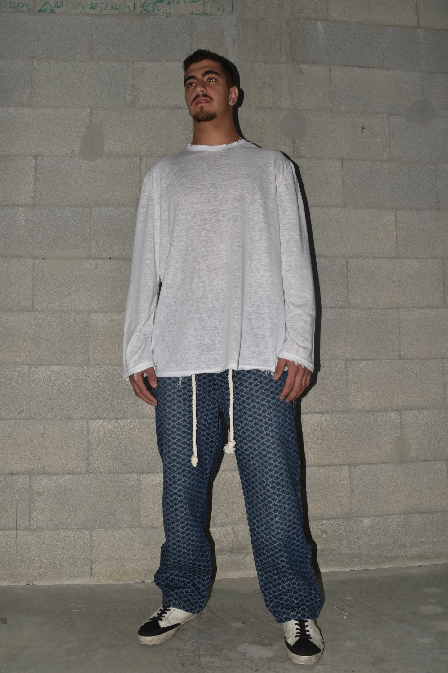 Jeans Flower Texture Rubber Dark Blue