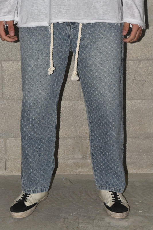 Jeans Lines Texture Rubber Blue