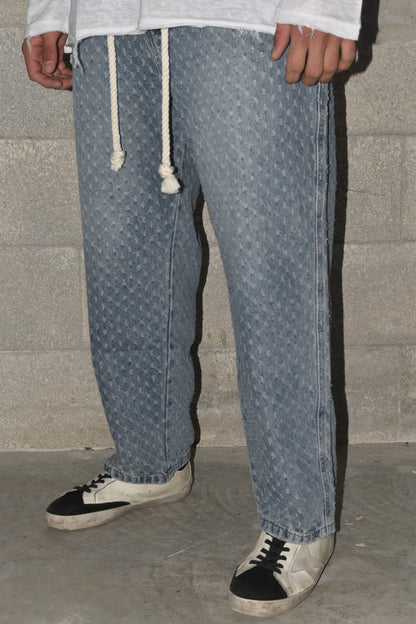 Jeans Lines Texture Rubber Blue