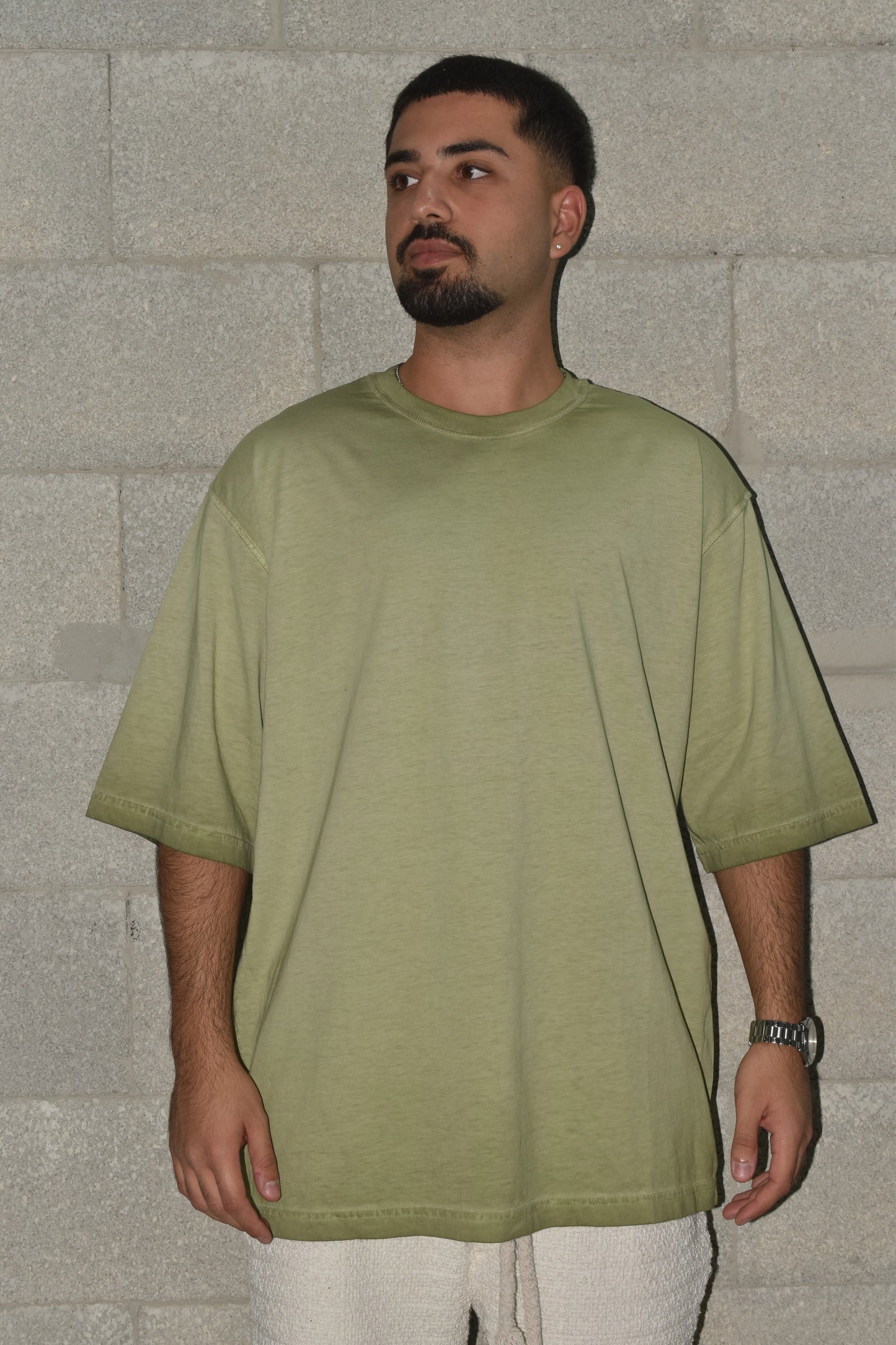 T-shirt oversize  - ovrlock GREEN