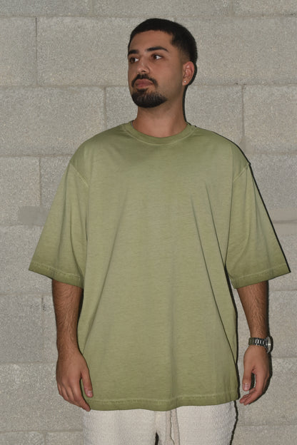 T-shirt oversize  - ovrlock GREEN