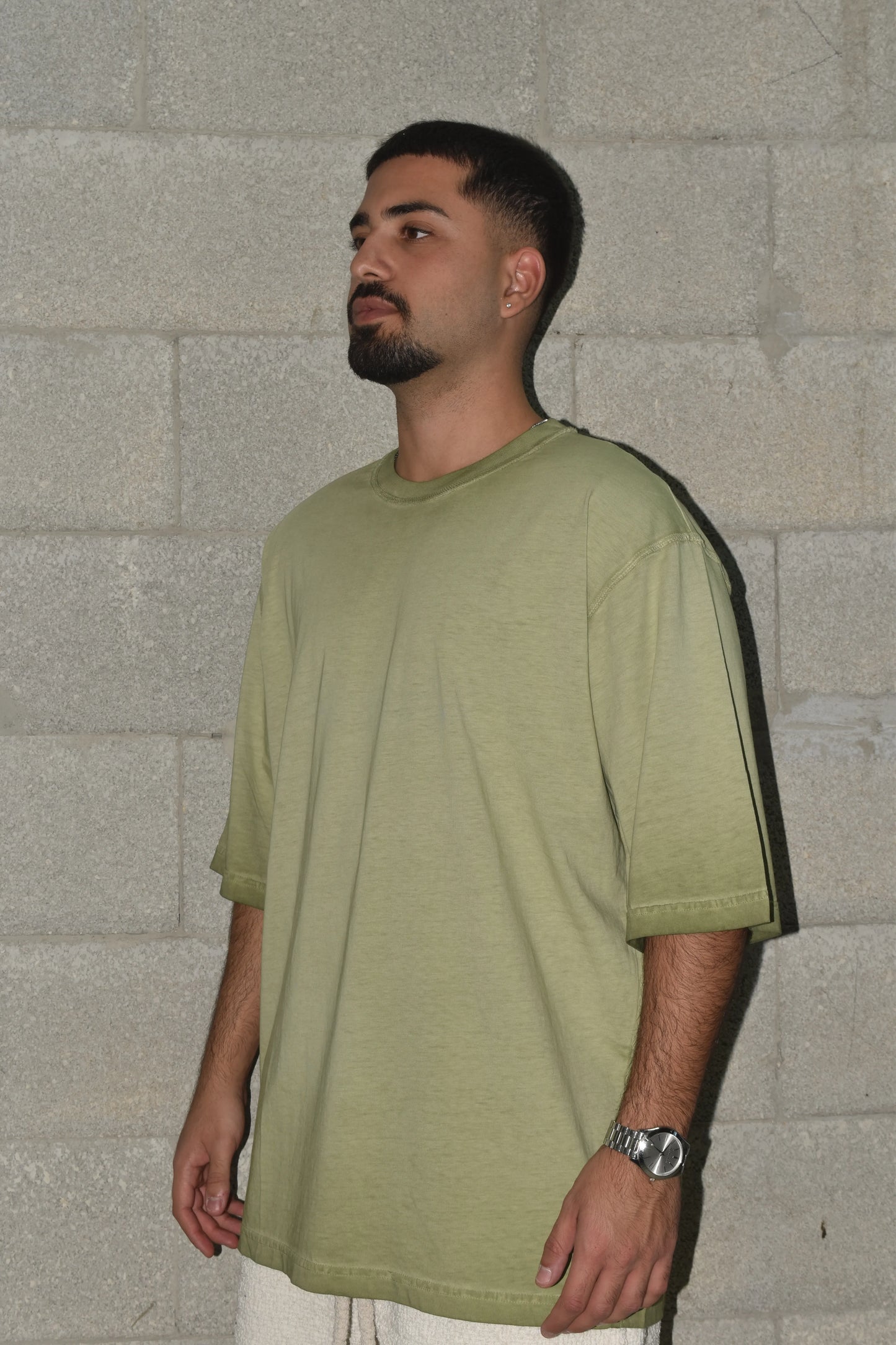 T-shirt oversize  - ovrlock GREEN