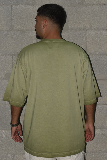 T-shirt oversize  - ovrlock GREEN