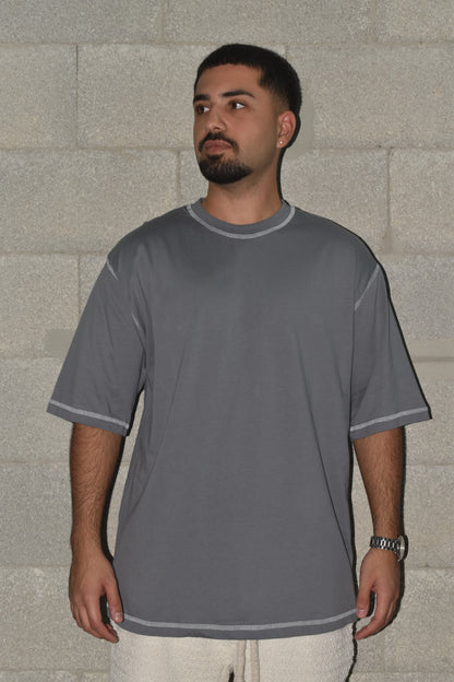 T-shirt oversize  - ovrlock GRAY