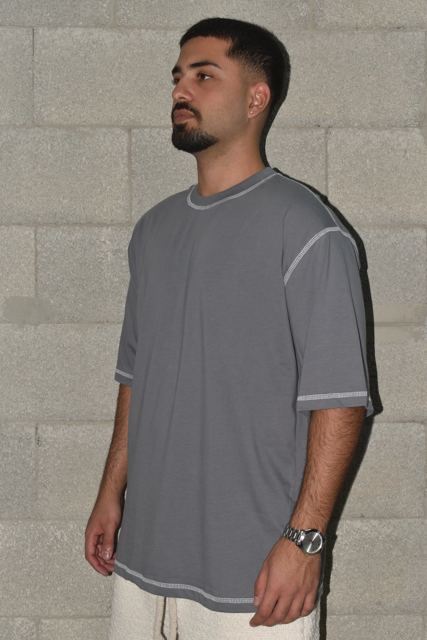 T-shirt oversize  - ovrlock GRAY