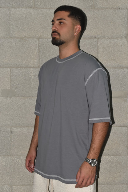 T-shirt oversize  - ovrlock GRAY