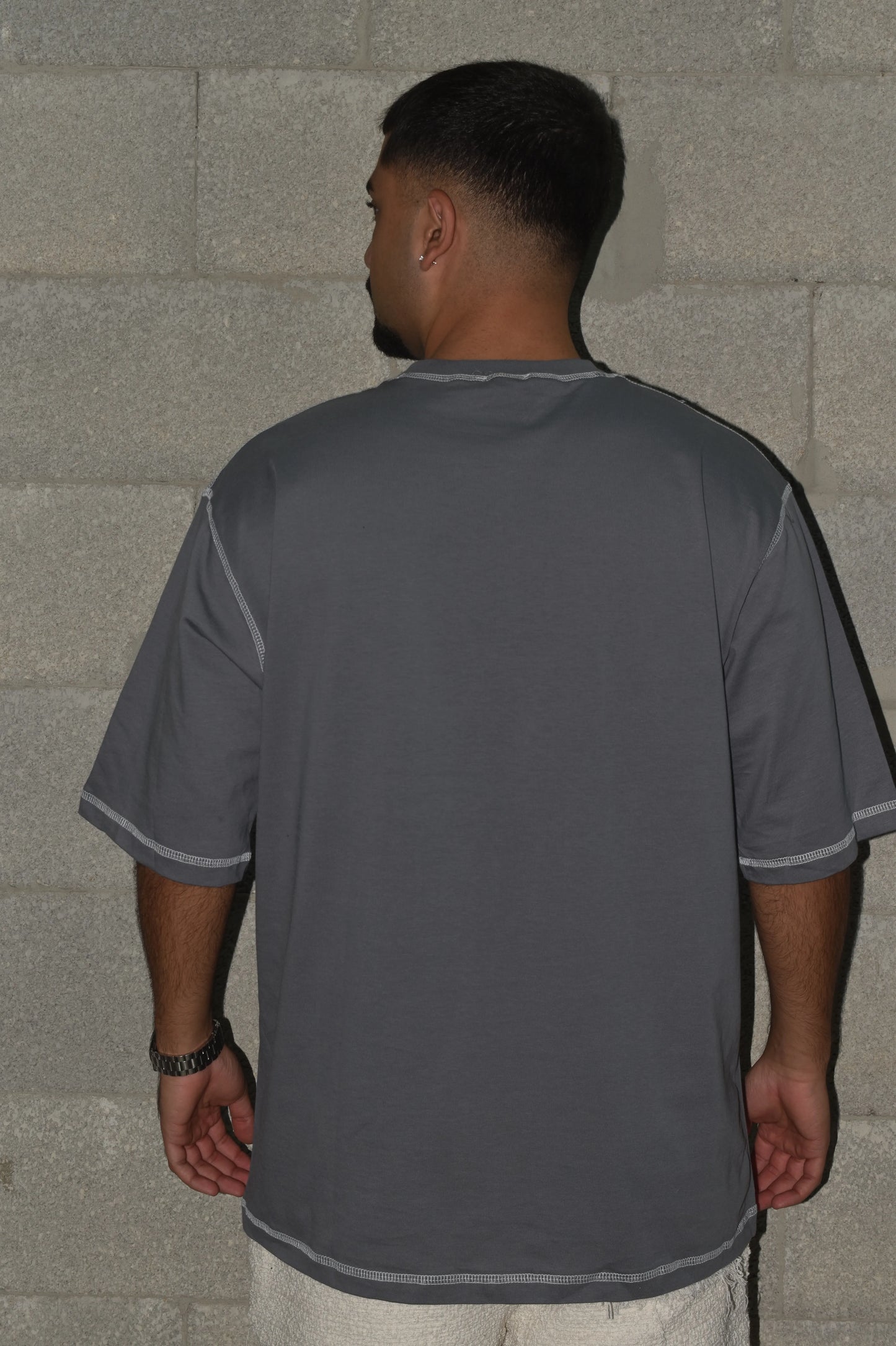 T-shirt oversize  - ovrlock GRAY