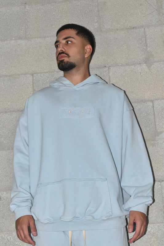 HOODIE S CAMPY Light blue wash