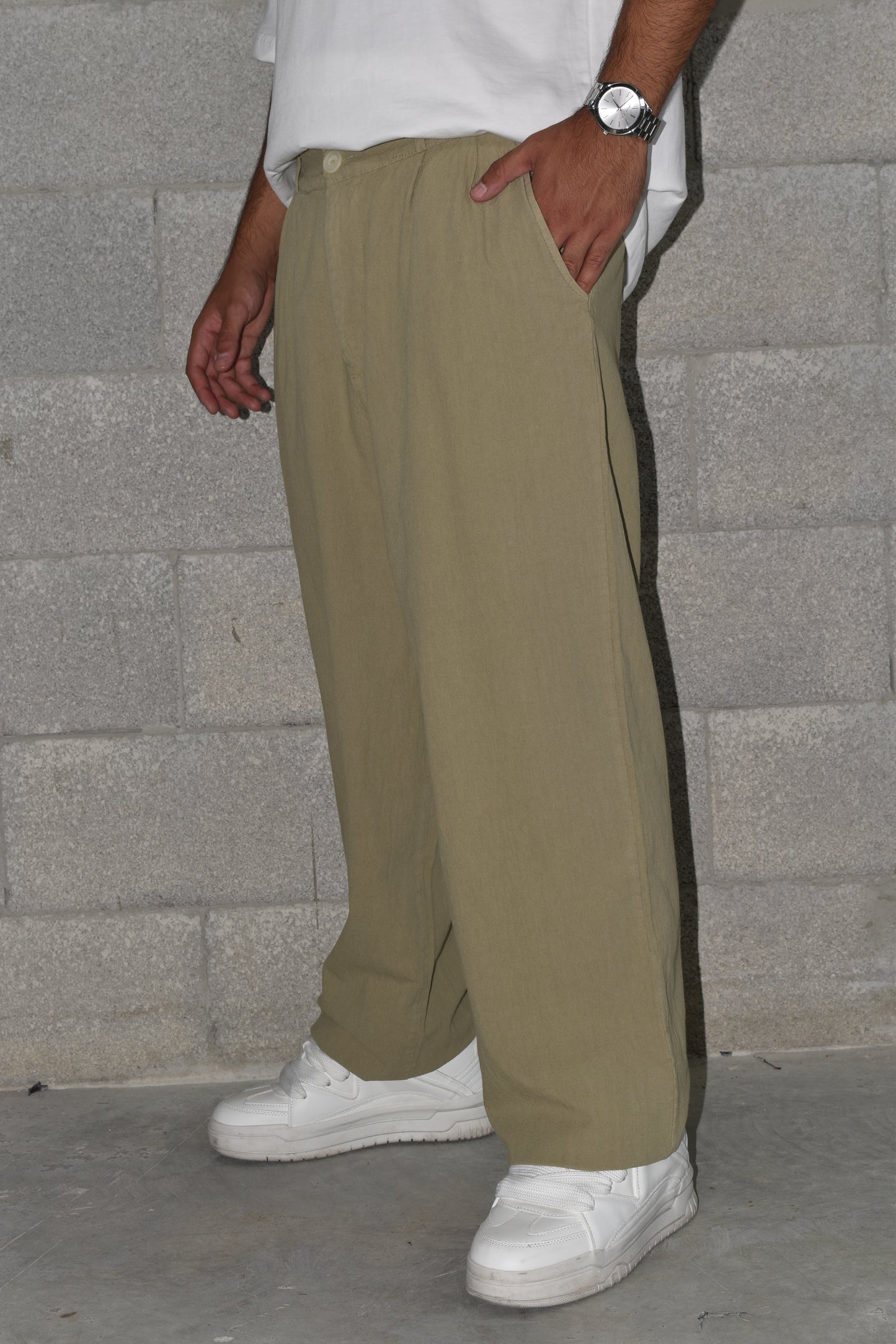 Pants - linen green