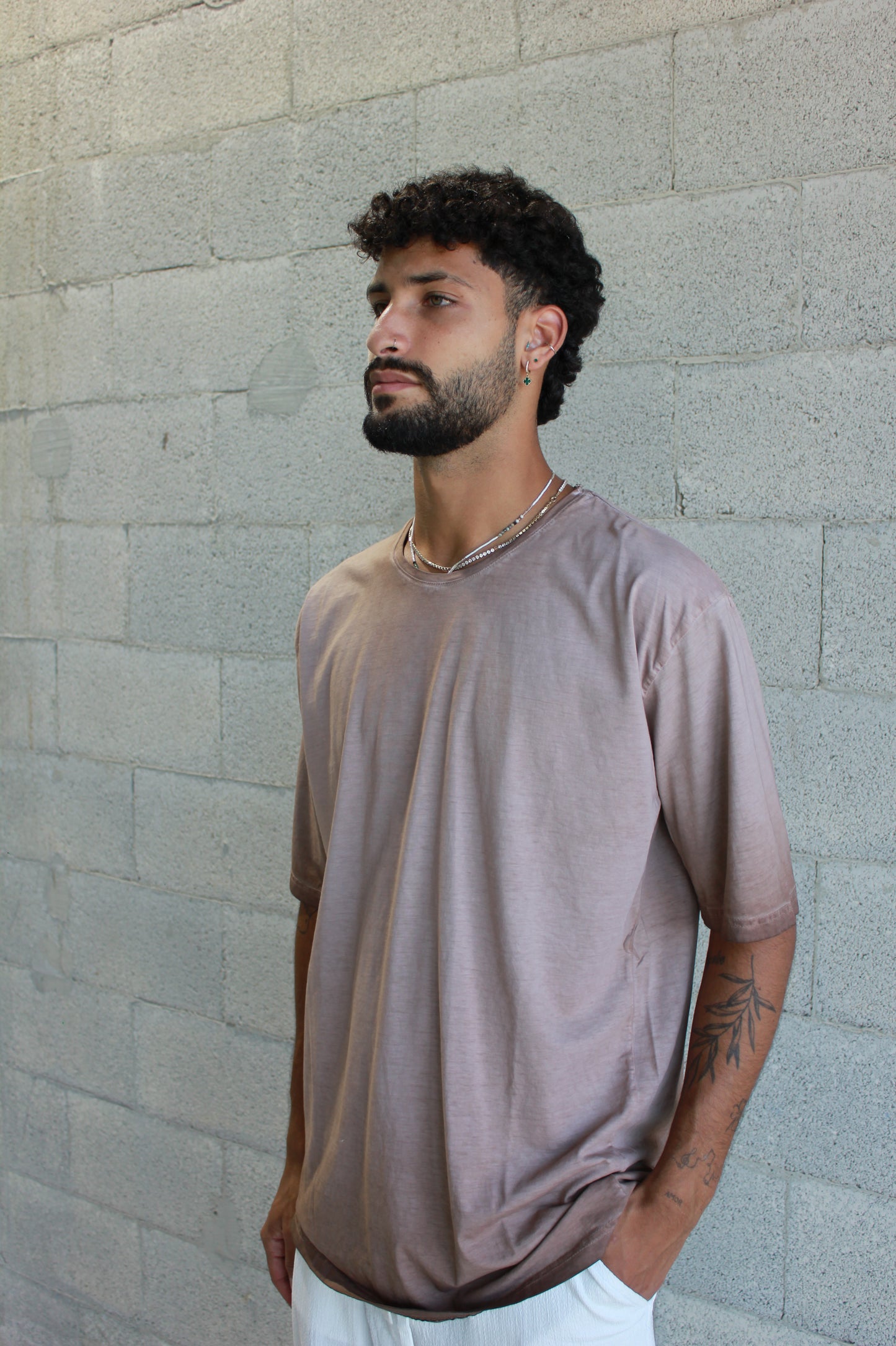 T-Shirt -  Cocoa Fade Thin collar