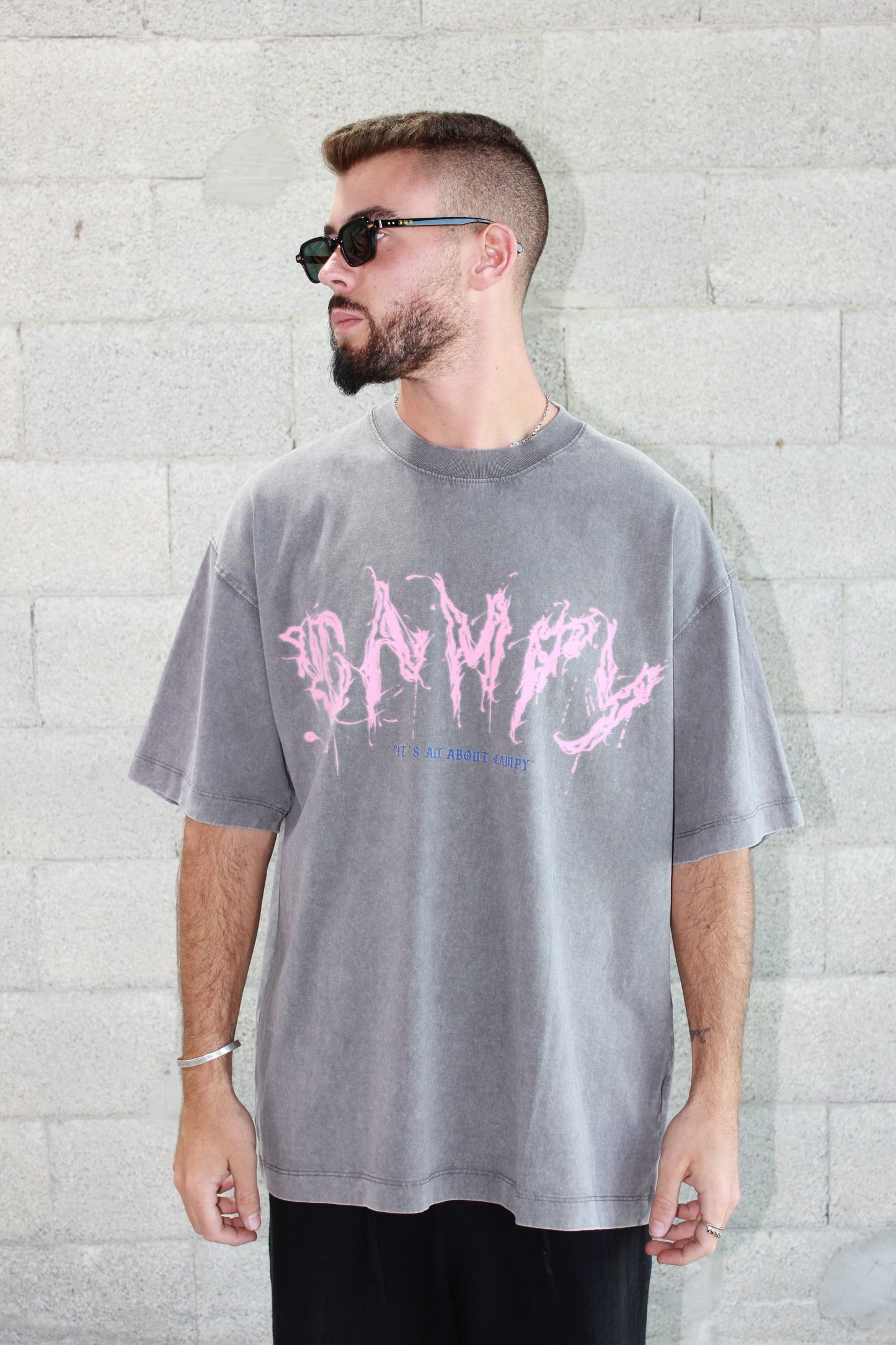 T-shirt Campy Logo Gotti - Gray Pink