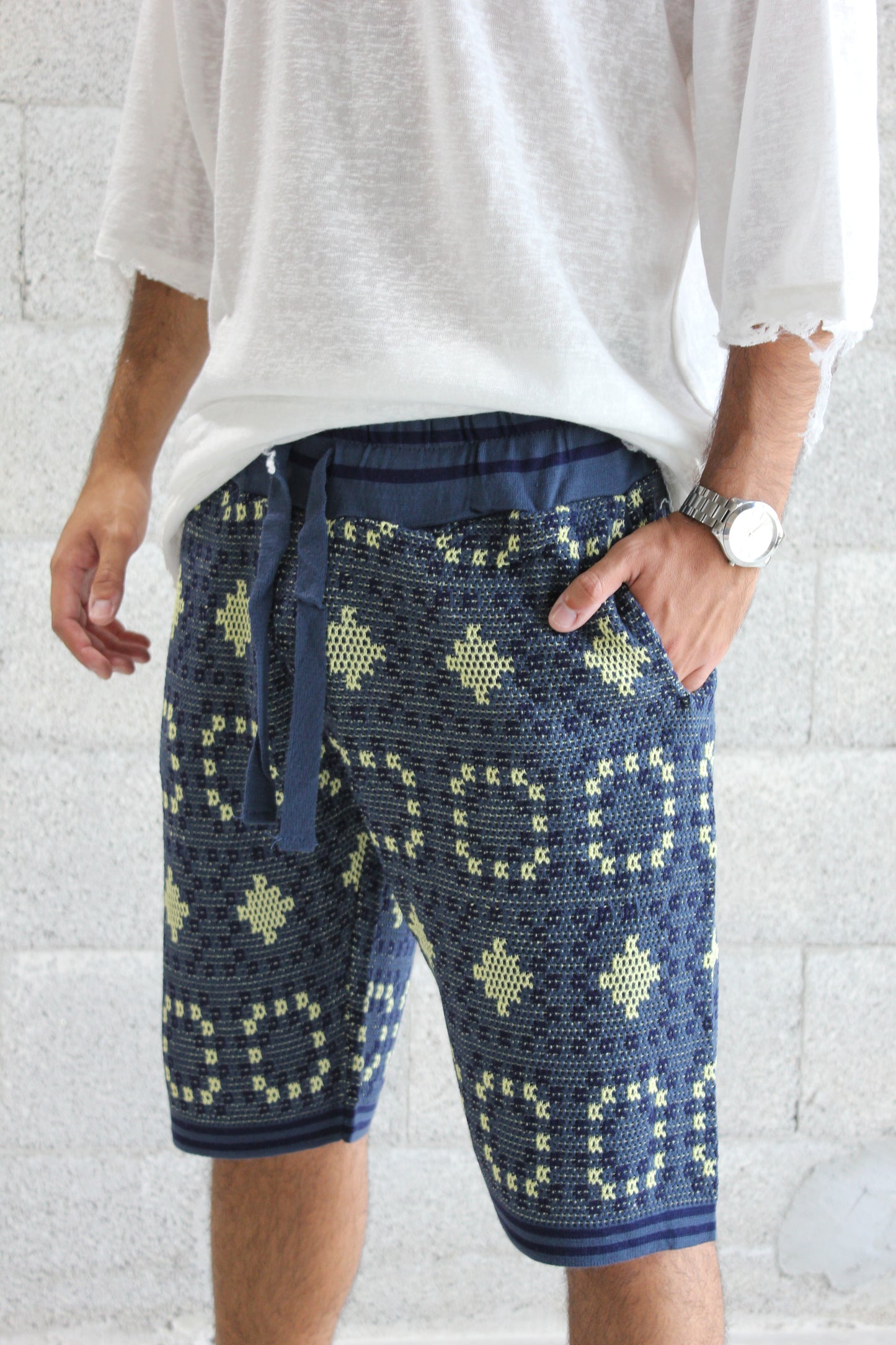 Knit Shorts – Indigo Yellow