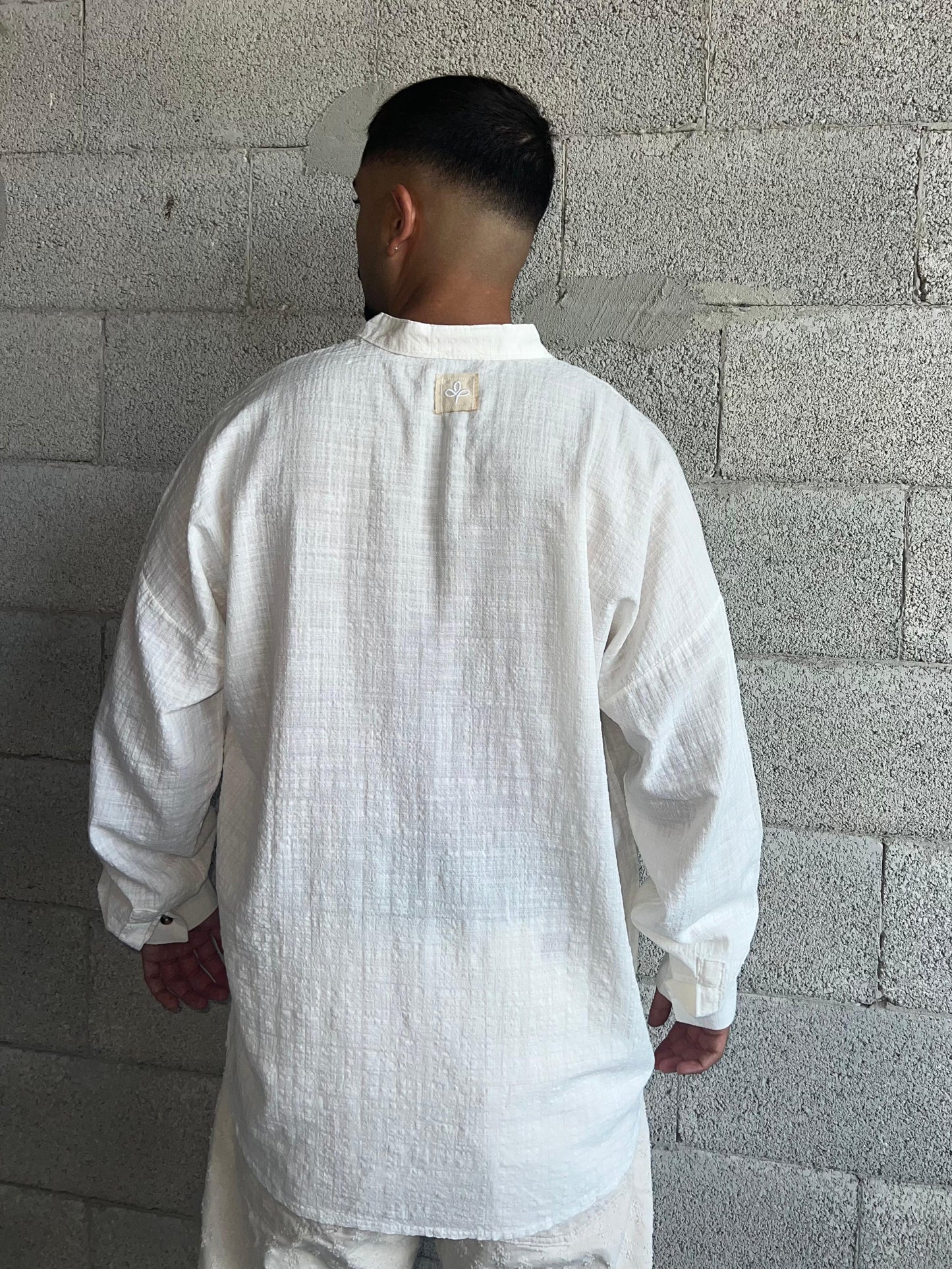 Shirt Band collar – Cream White cc