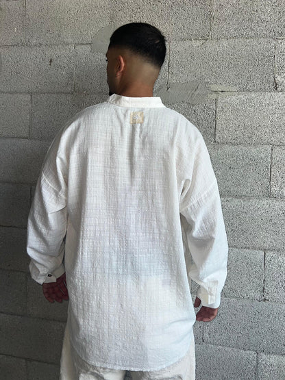 Shirt Band collar – Cream White cc