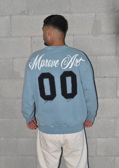 Sweatshirt - BLUE Wash oversize 00