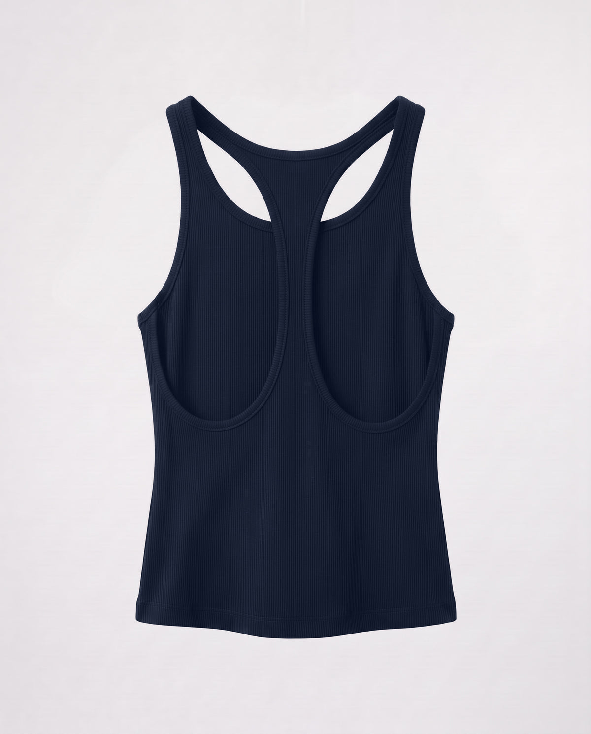 Rib Open Back Tank Top- blue