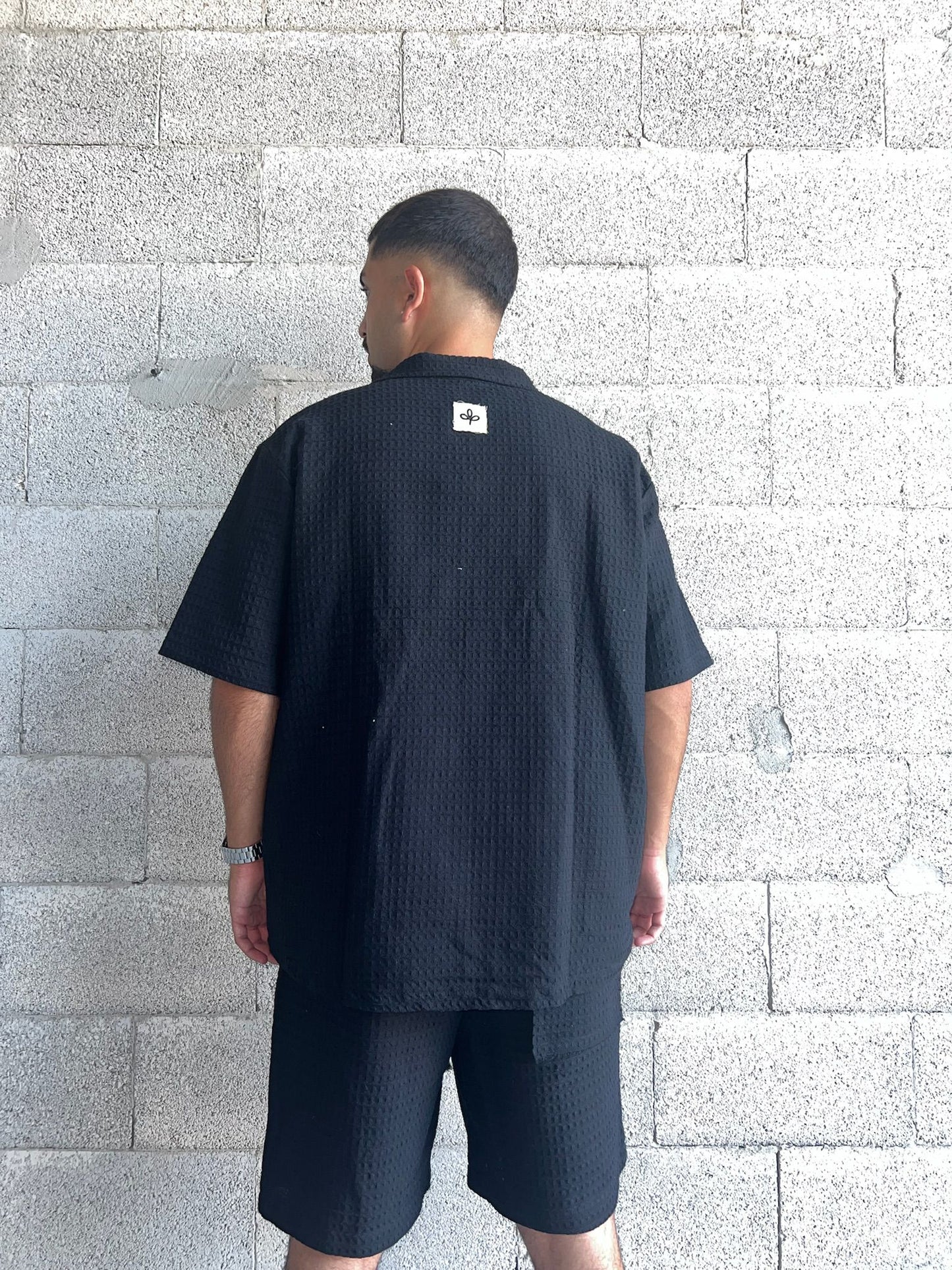 Shirt- Waffle Black Shirt