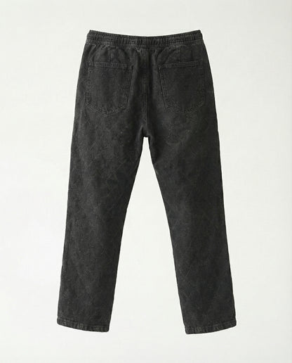 Jeans Flower Texture Rubber Black