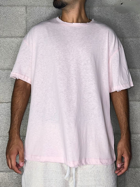 Eilat pink linen T - shirt