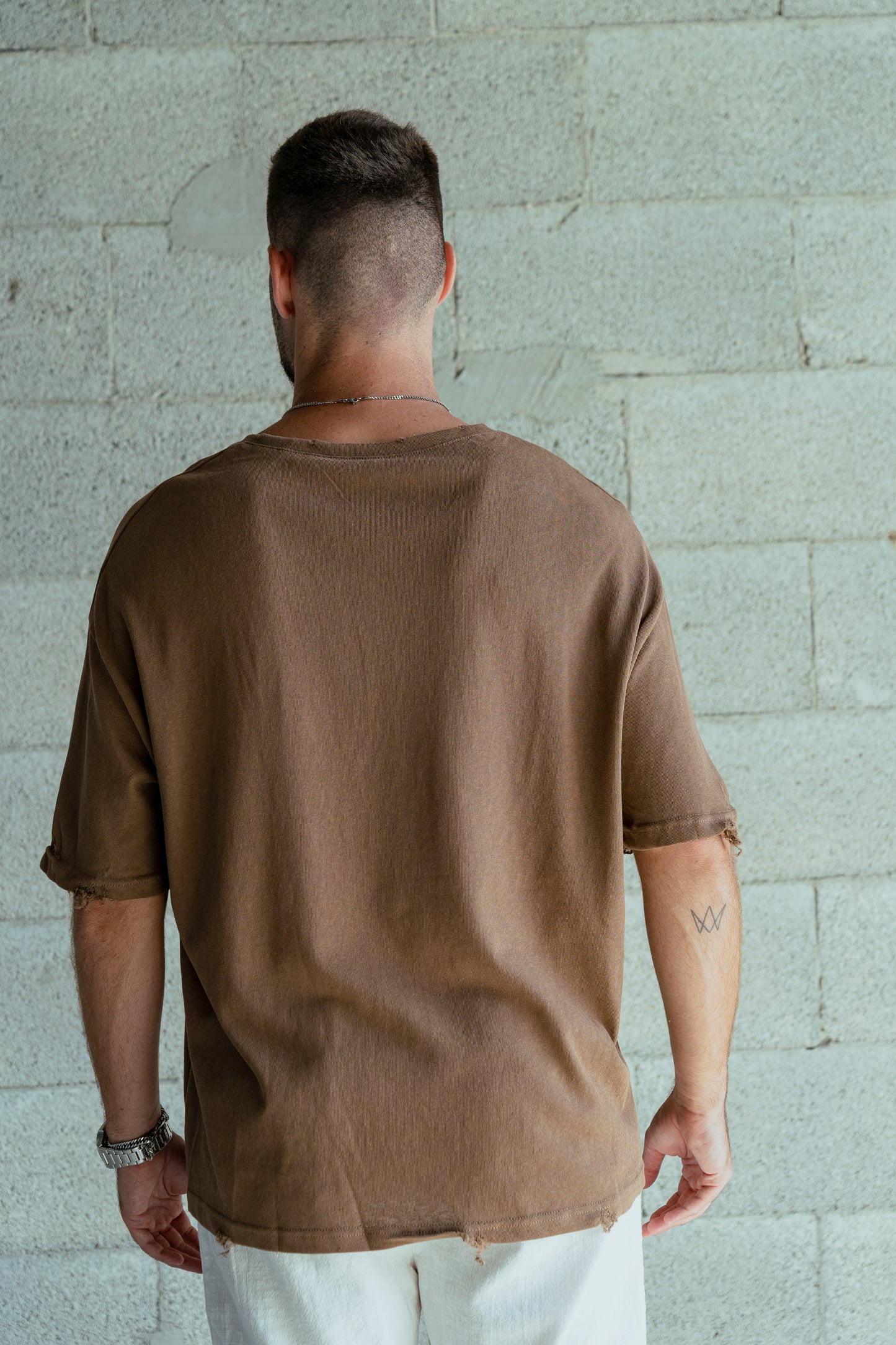 T-shirt Eilat linen V Brown