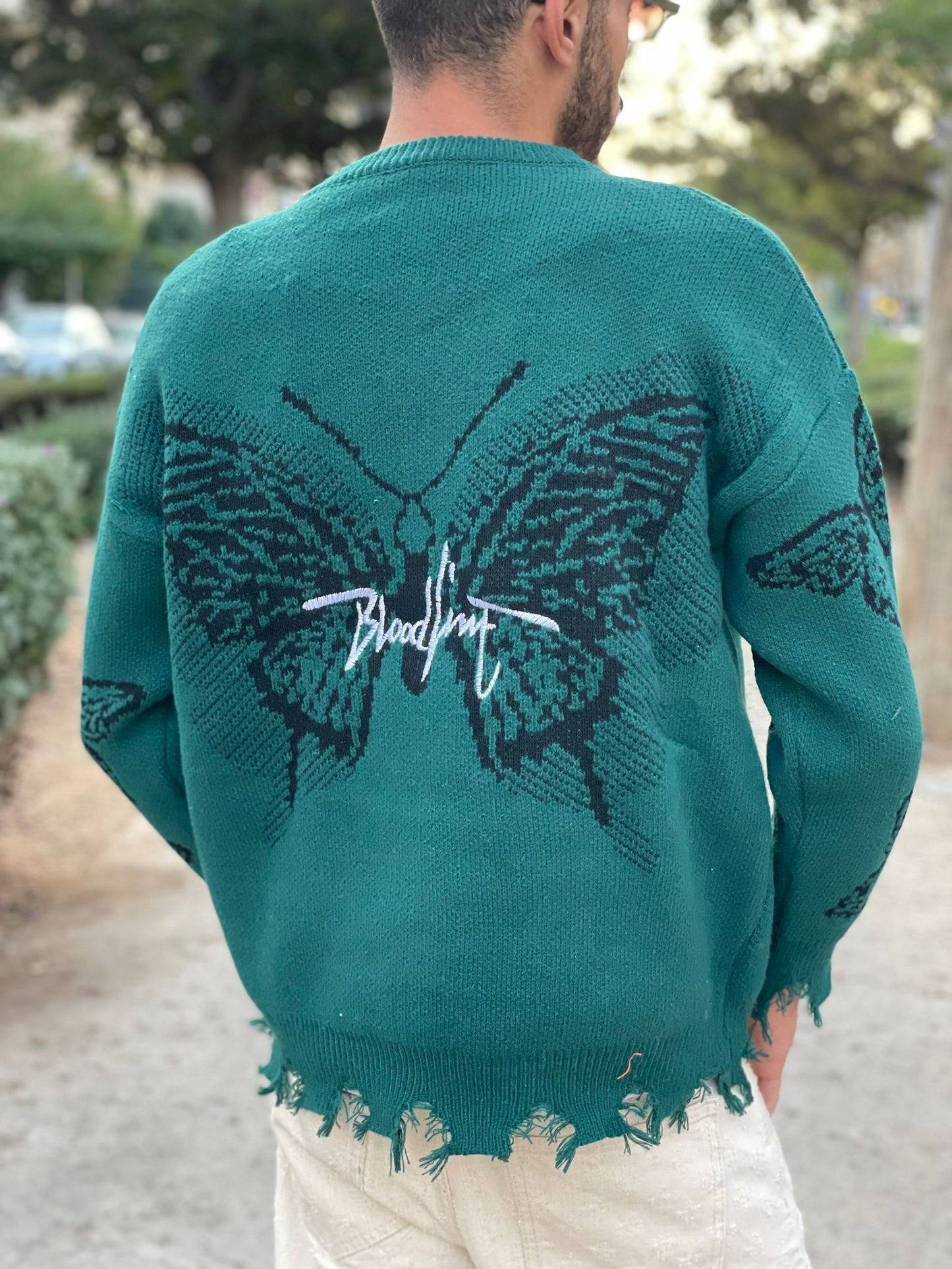 Sweatshirt -  Butterfly Frayed Knit