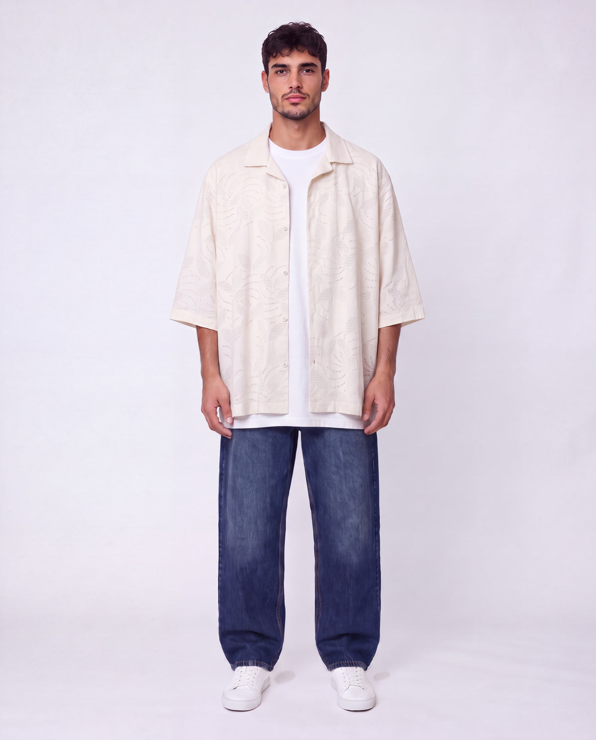 Shirt- Flower Beige