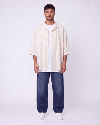Shirt- Flower Beige