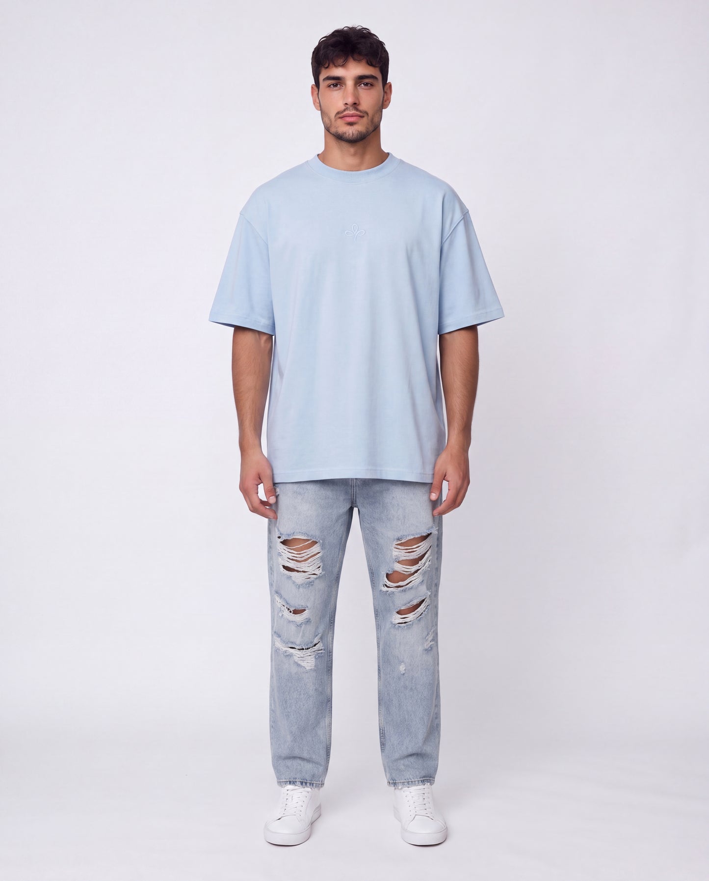 T-shirt- Oversize Flok Light Blue