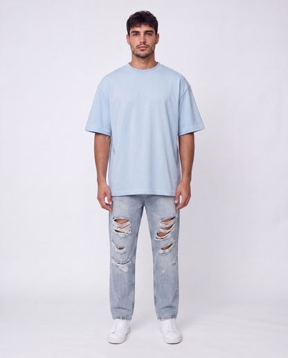 T-shirt- Oversize Flok Light Blue