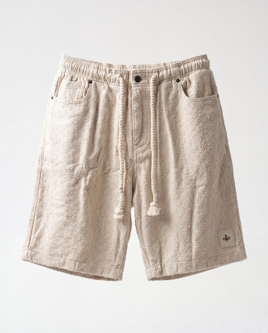 Short - Jeans Plusim Beige Flower