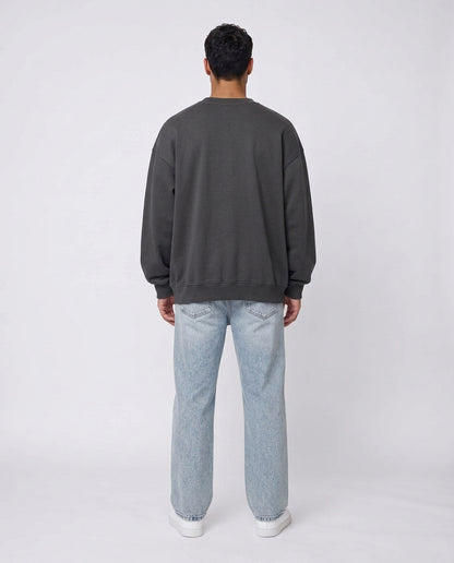SWEATSHIRT OVERSIZE- Plain Dark Gray