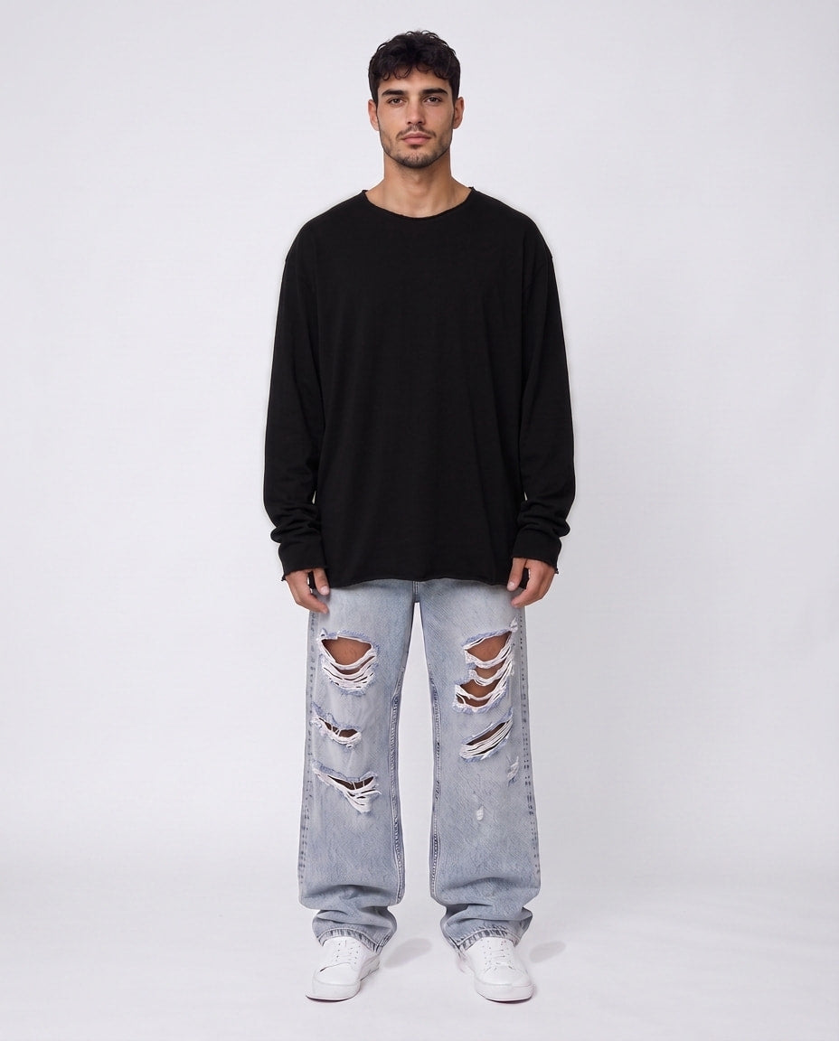 Long shirt- Liam Open Black